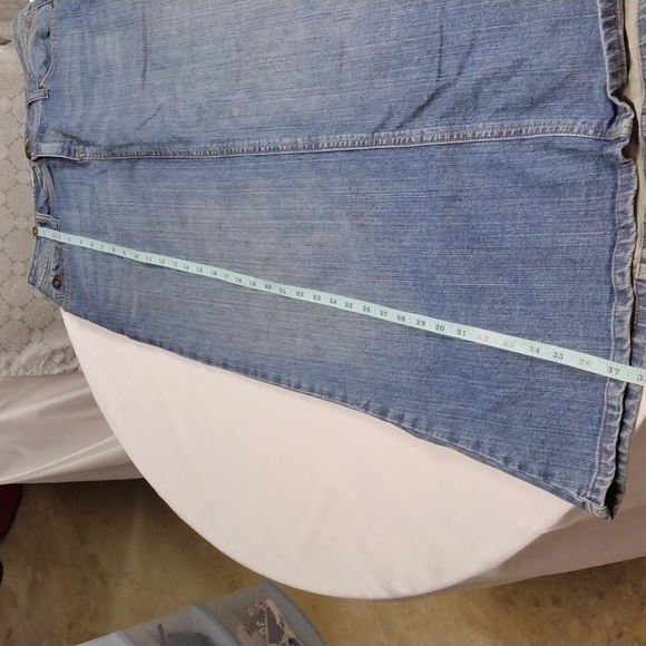 Vintage Denim Skirt Blue Jean Maxi Lei Ultra Lowrise - Picture 5 of 8